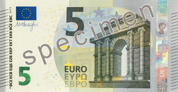 La nuova banconota da 5 euro 2013