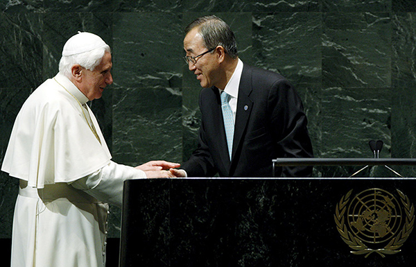 Benedetto XVI con Ban Ki-moon