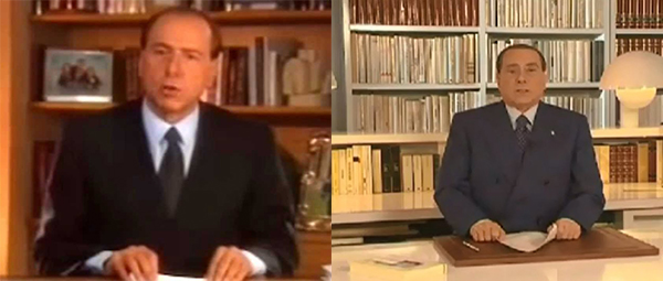 Berlusconi nel 1994 e nel 2013