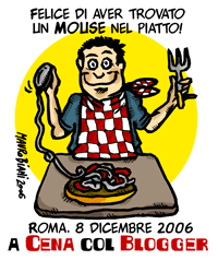 La vignetta di Mauro Biani sulla cena dei blogger
