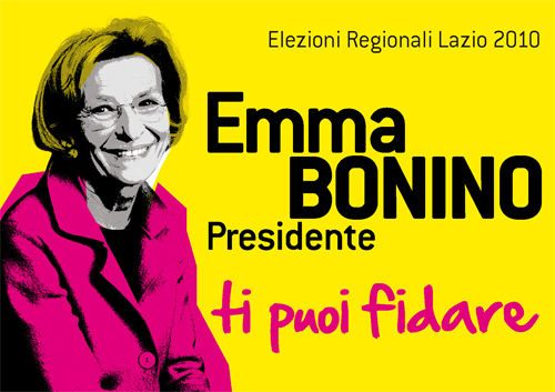 Manifesto di Emma Bonino, candidata governatore del Lazio