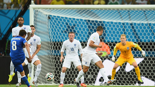 Il gol di Marchisio all'Inghilterra alla Coppa del Mondo 2014