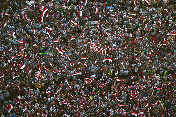 Manifestanti contro il presidente Morsi