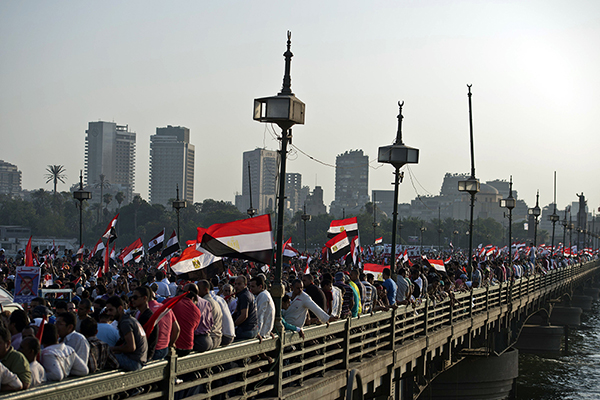 Oppositori del presidente Morsi al Cairo