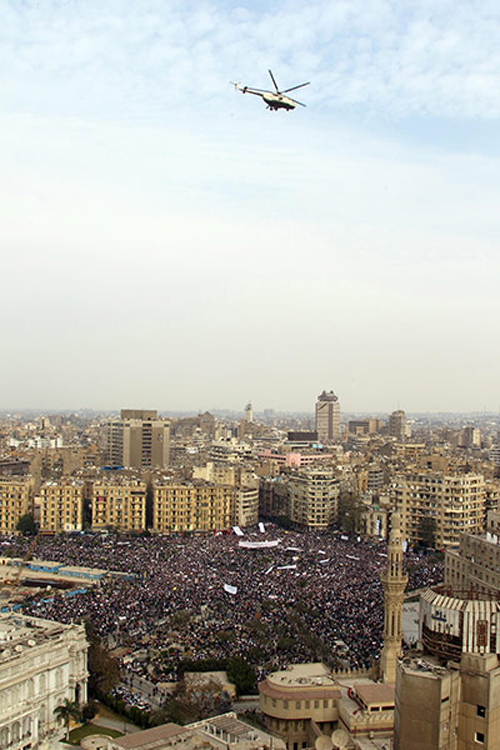 Veduta aerea di piazza Tahrir