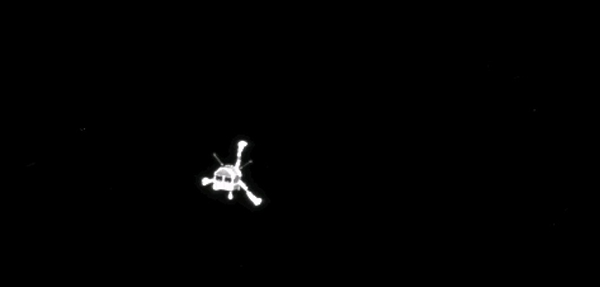 La foto della discesa del lander Philae sulla cometa