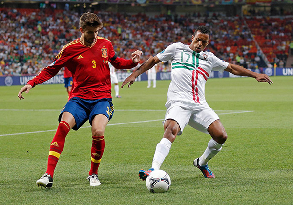 Gerard Piqué e Nani a Euro 2012