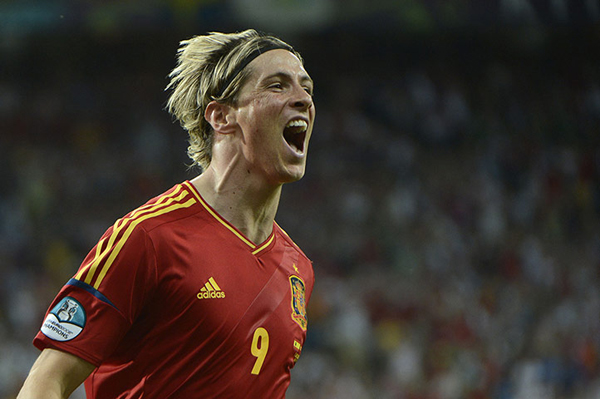 Fernando Torres esulta nella finale di Euro 2012
