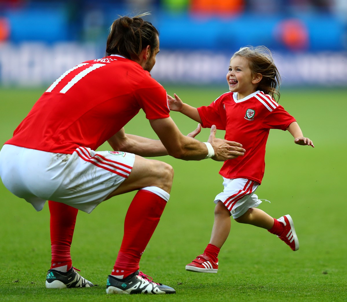 Gareth Bale e la figlia a Euro 2016