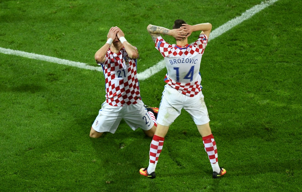 La disperazione dei giocatori della Croazia a Euro 2016
