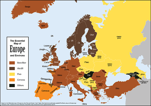 Il nome della birra in Europa