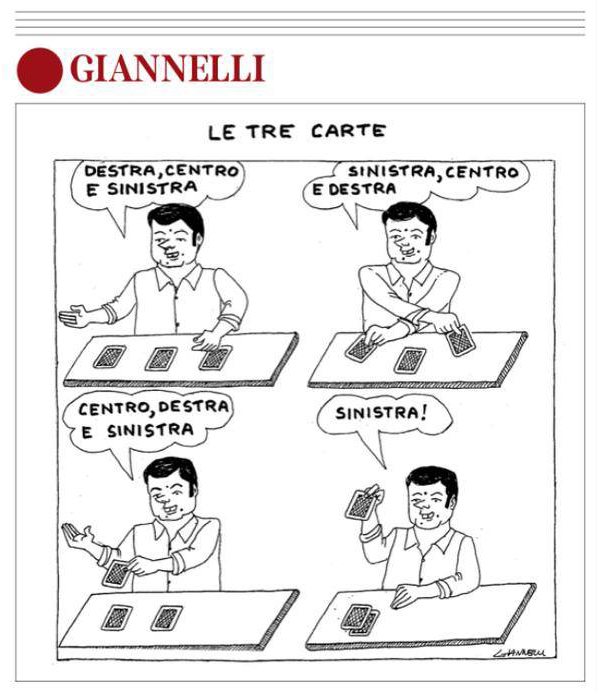 Una vignetta di Giannelli sul premier Renzi