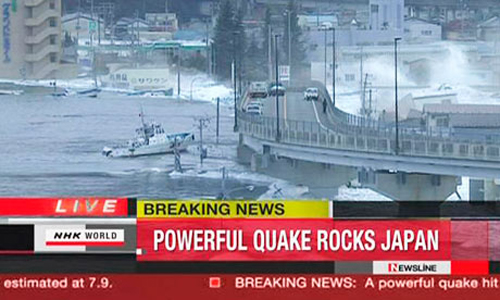 In tv le immagini dello tsunami che ha colpito Kamaishi in Giappone