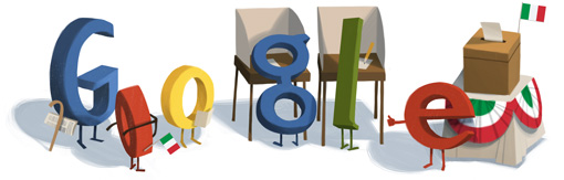 Il doodle di Google per le elezioni in Italia