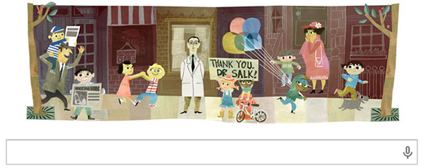 Il Googl doodle per Jonas Salk