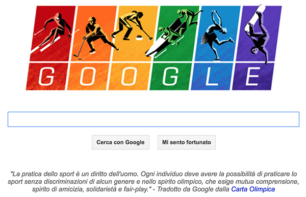 Il doodle di Google per Sochi 2014