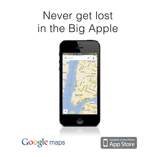 Pubblicità di Google Maps per iPhone