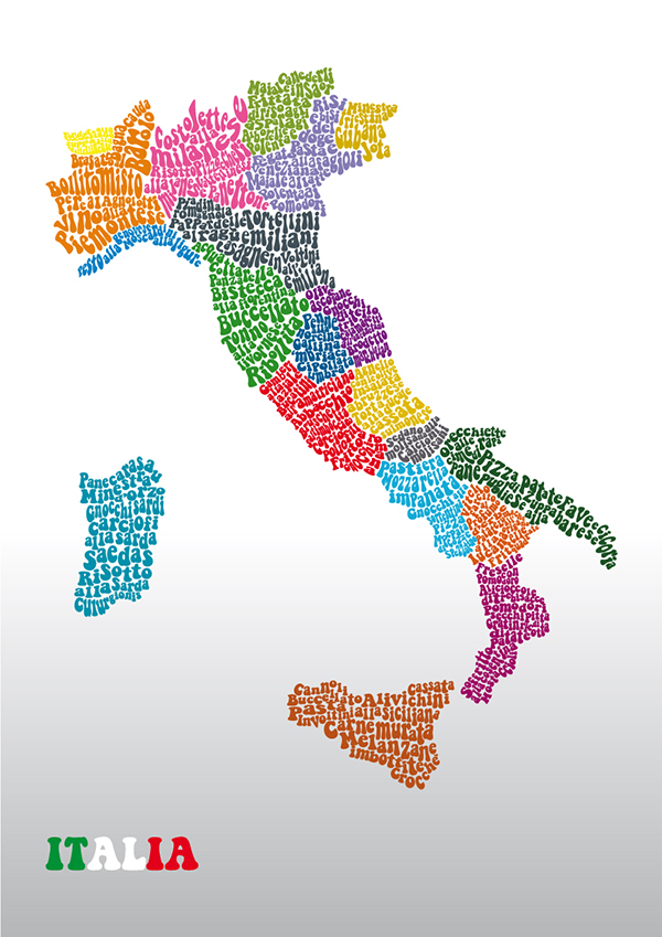 Mappa delle specialità culinarie italiane