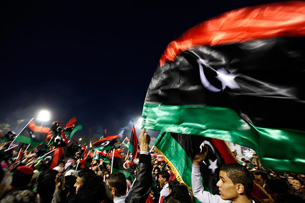 Tricolori libici a Tripoli