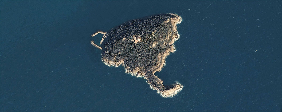 L'isola della Gallinara vista dallo spazio
