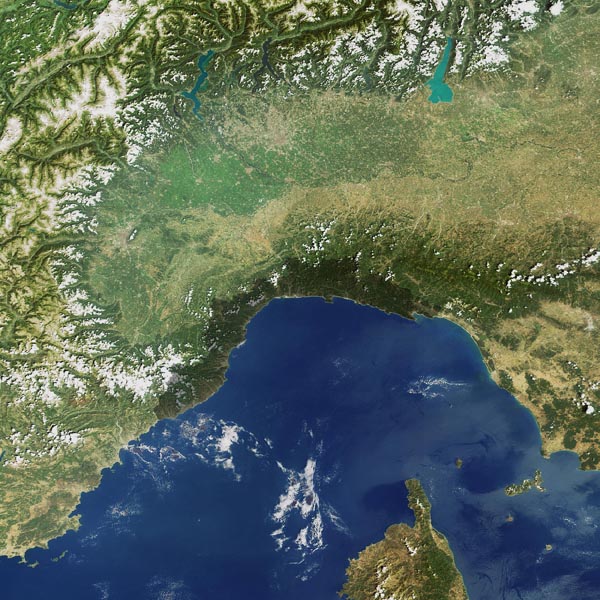 La Liguria vista dallo spazio