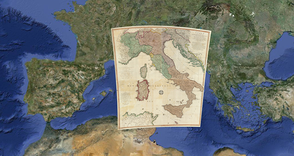 Una mappa storica dell'Italia
