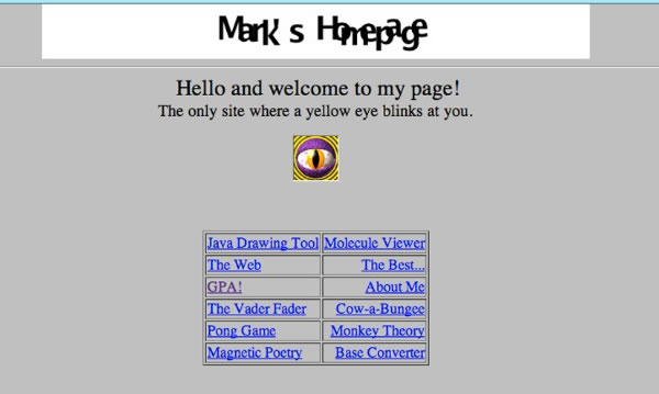 Il primo sito web di Mark Zuckerberg
