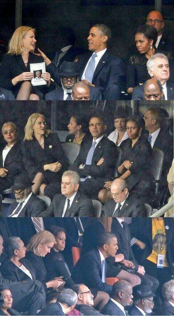 Michelle Obama gelosa durante i funerali di Mandela