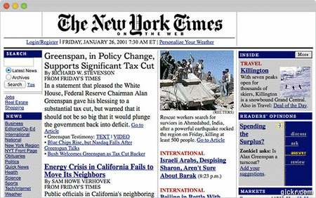 L'evoluzione del sito del New YorkTimes in una GIF