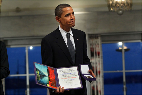 Il Presidente Obama accetta il Premio Nobel per la pace a Oslo