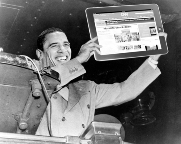 Il fotomontaggio alla Truman di Obama e la riforma sanitaria