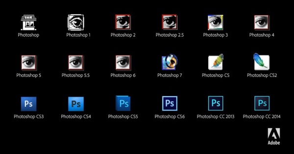 Le icone di Photoshop negli ultimi 24 anni