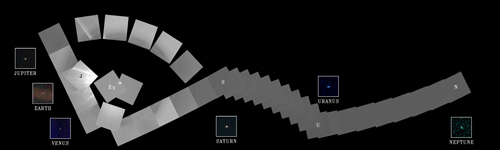 Il Solar System Family Portrait ripreso dalla sonda MESSENGER