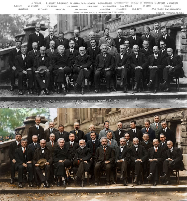 La foto della Conferenza di Solvay a colori