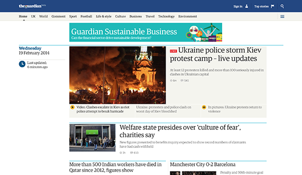 Screenshot di The Guardian