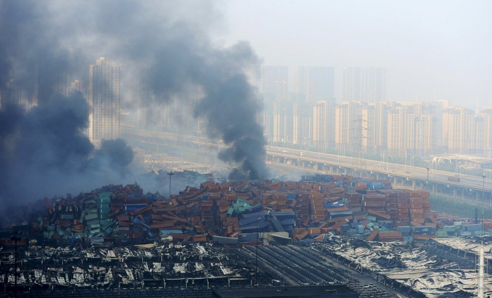 I danni dell'esplosione a Tianjin
