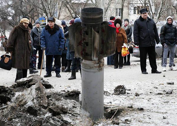Missili dei ribelli filorussi sulla città ucraina di Kramatorks