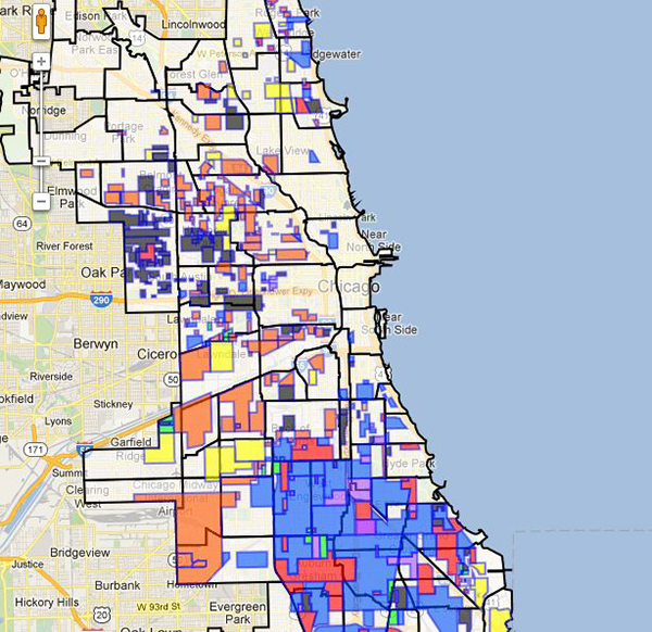 La mappa delle gang di Chicago