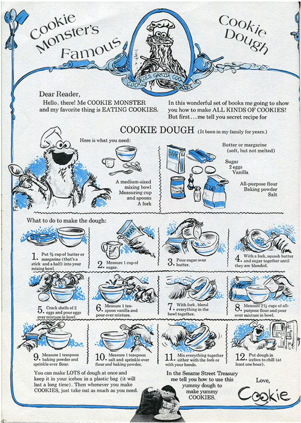 La ricetta dell'impasto per biscotti di Cookie Monster