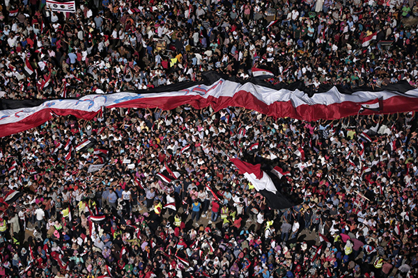 Manifestanti contro il presidente Morsi