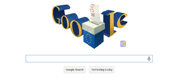 Il doodle di Google per le elezioni europee 2014