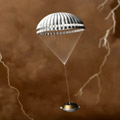 Titano: la sonda Huygens nella fase finale dell'atterraggio
