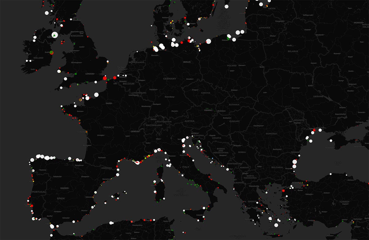 La mappa dei fari del mondo