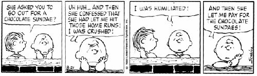 La striscia dei Peanuts del 21 agosto 1993