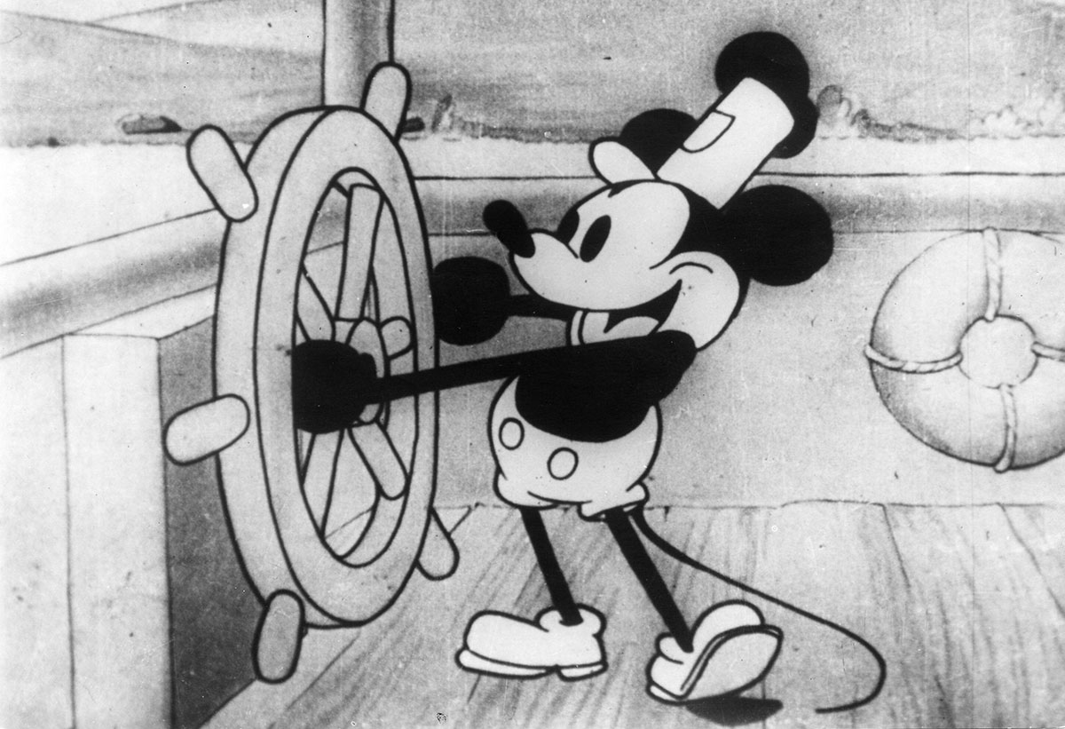 Scena tratta da Steamboat Willie di Walt Disney
