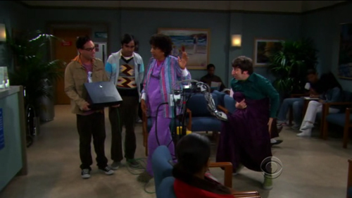 Una scena del primo episodio della quarta stagione di The Big Bang Theory